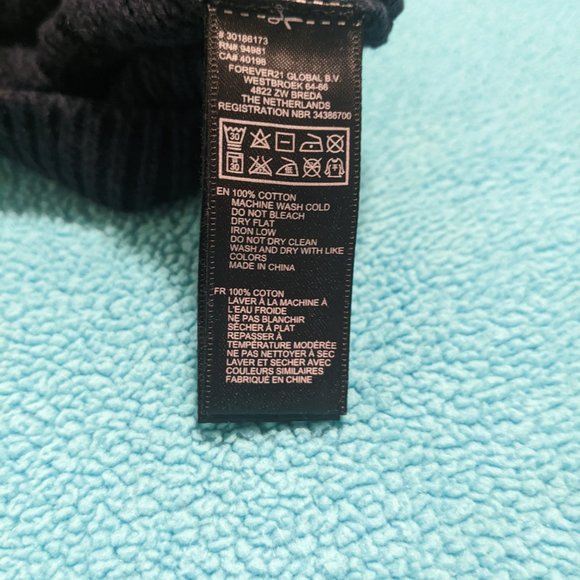 ❤️ Forever 21 F21 Navy Textured Knit Sweater M Medium - Picture 6 of 6